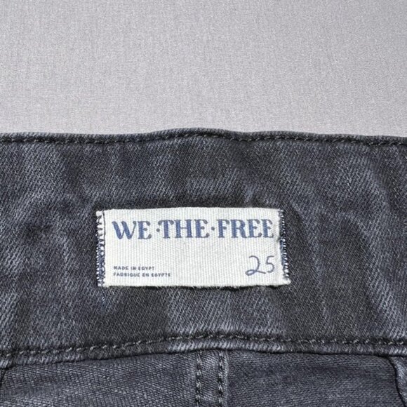 We The Free Jayde Jeans Womens 25 Gray High Rise Retro Flare Waist Double Button - Picture 8 of 15